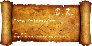 Dora Krisztofer névjegykártya